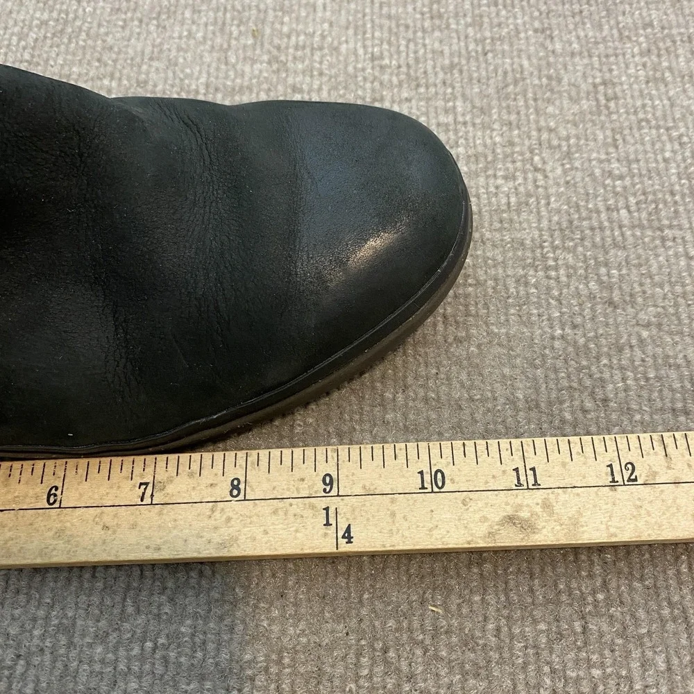 UGG Boots Womens Size 10 Black‎ Leather Shearling Mid Calf Waterproof Zip Buckle